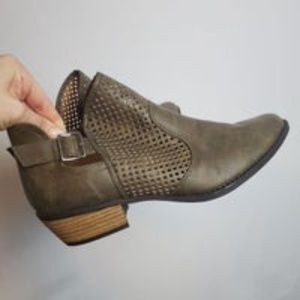 NWOT Qupid Perforated Ankle Booties